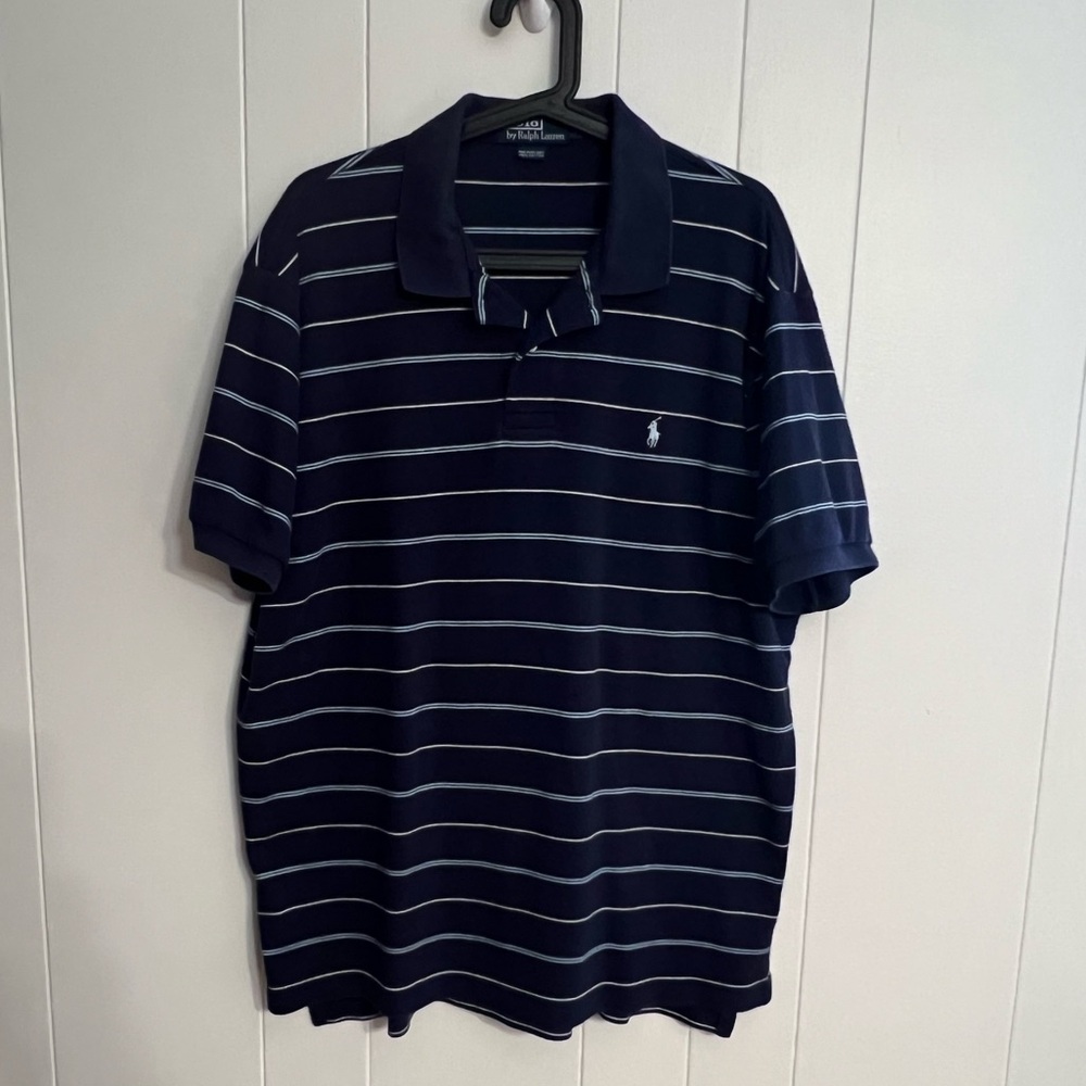 Polo Ralph Lauren Polo, navy blue and white size L‎